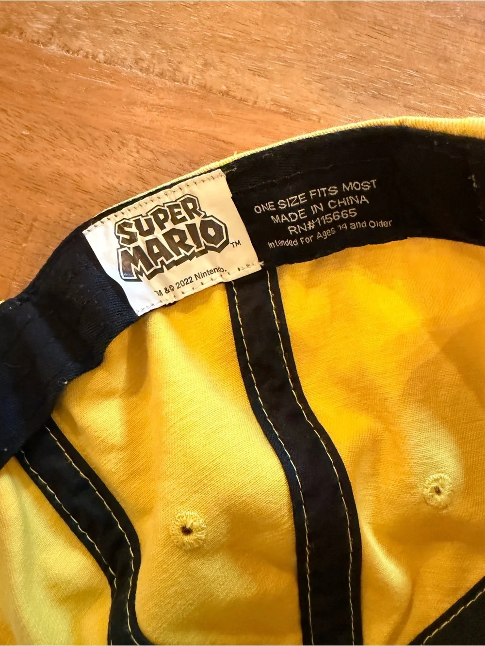 Nintendo super Mario Wario yellow hat with purple W adjustable